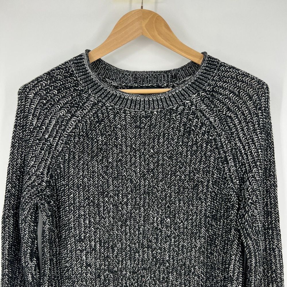 ELLEN TRACY Sweater Womens Size S Black Marled Raglan Long Sleeve High Low - Picture 3 of 10